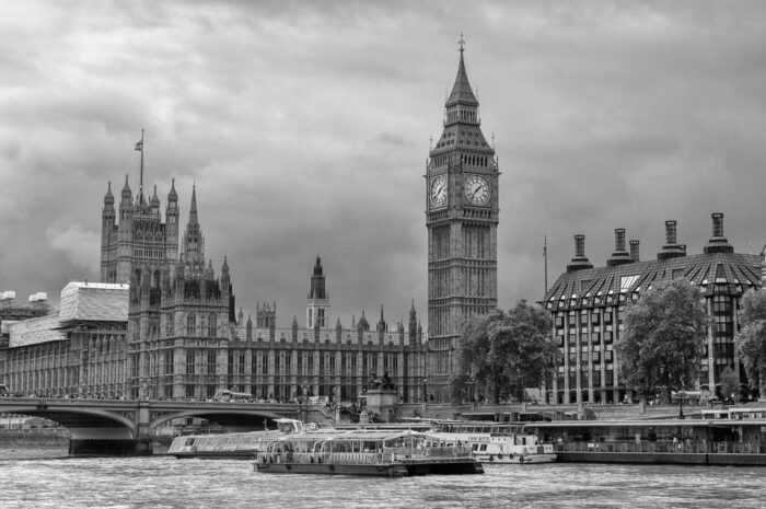 Westminster Palace in Schwarzweiss